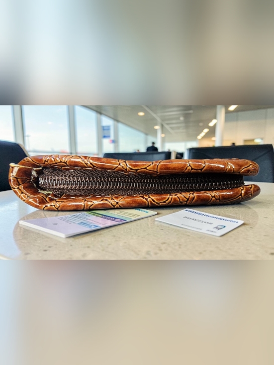 Samantha Brown Faux Crocodile Embossed Passport Travel Wallet Organizer - Picture 4 of 12